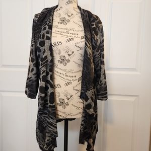 Forever Woman black/silver cheetah print jacket size XL